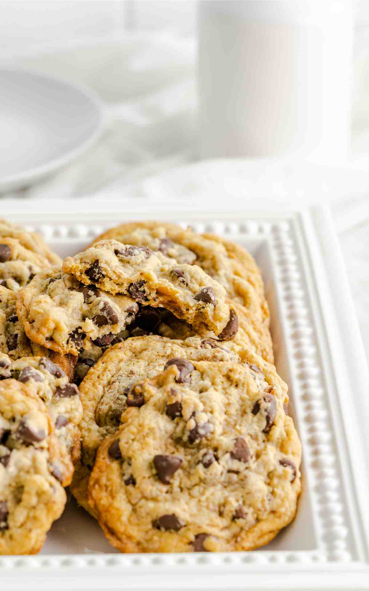 DoubleTree Cookies copycat stacked on platter.