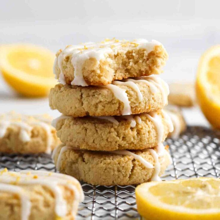 vegan lemon cookies made with almond flour.