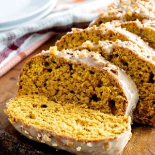 iced pumpkin bread loaf featured image