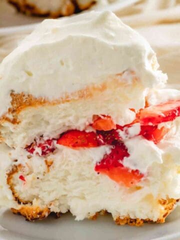 Layer angel food cake featured image.