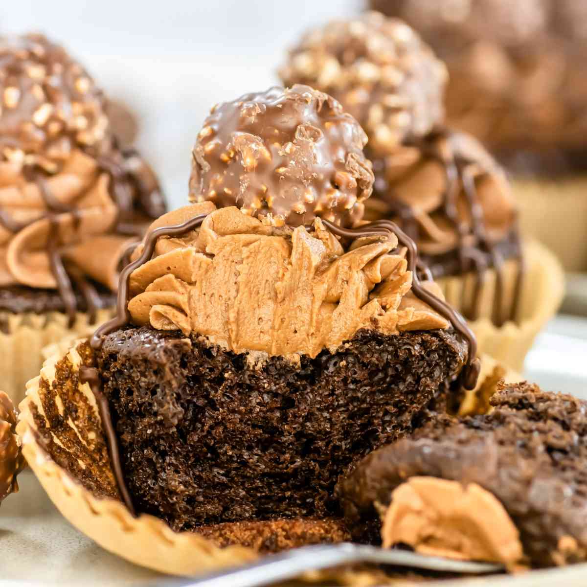 Ferrero Rocher Cupcakes featured image.