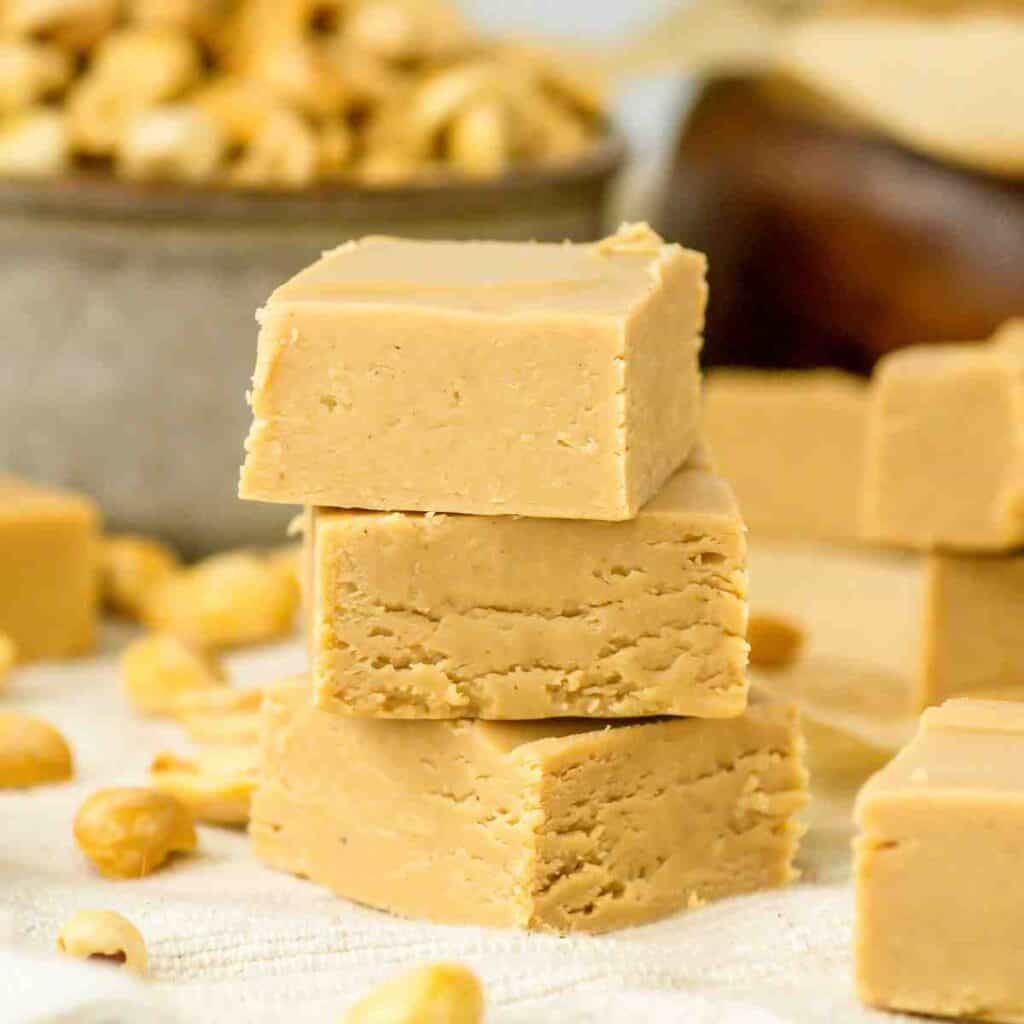 2 ingredient peanut butter fudge featured image.