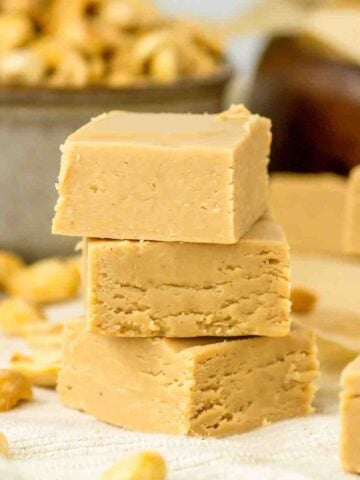 2 ingredient peanut butter fudge featured image.
