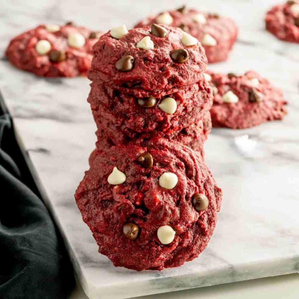 Chocolate Chip Red Velvet Cookies featured image.