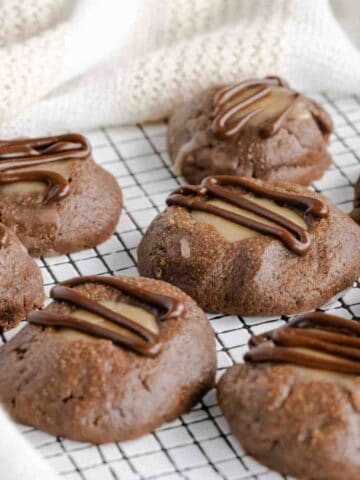 Chocolate Thumbprint Cookies with Peanut Butter Filling featured image.
