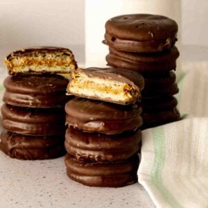 Chocolate Covered Ritz Crackers stacked featured image.