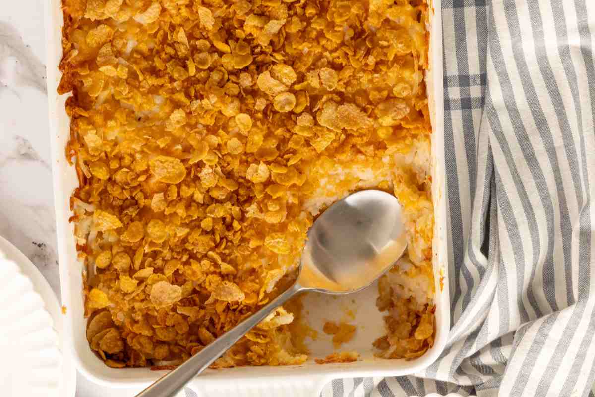 Funeral Potatoes with crunchy topping msn image.
