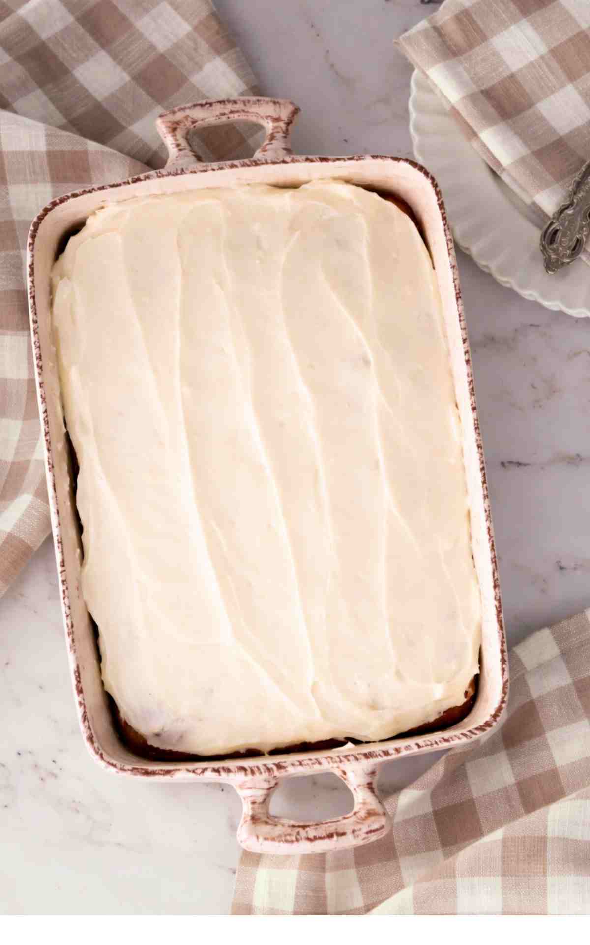 Cream cheese frosted tomato soup cake.