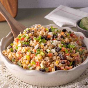 Mexican street corn pasta salad featured image.